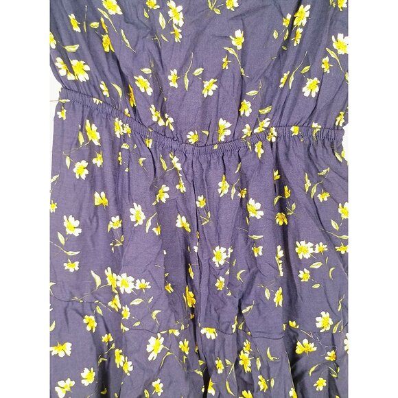 Justify Navy Blue With Yellow Floral Print‎ Strapless Size Medium Romper - Picture 4 of 6